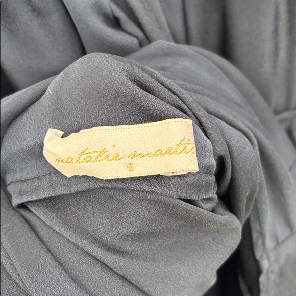 Natalie Martin Hayley Peasant Style Navy Blue Maxi Dress rear Tie Closure - Picture 14 of 16